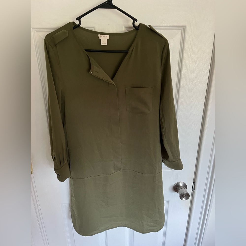 JCrew Factory size 4 olive green sheath dress